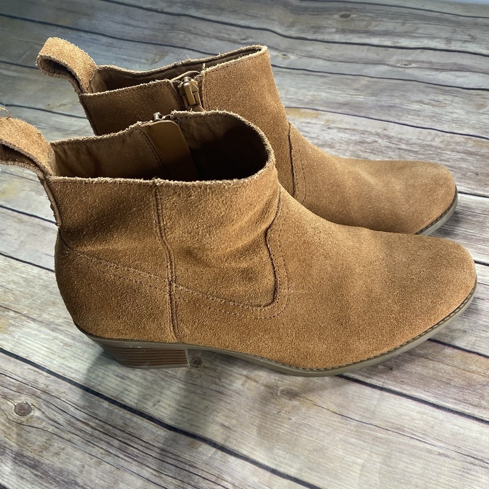 Vionic Vera Suede Ankle Boots Caramel/Toffee Tan Size 8